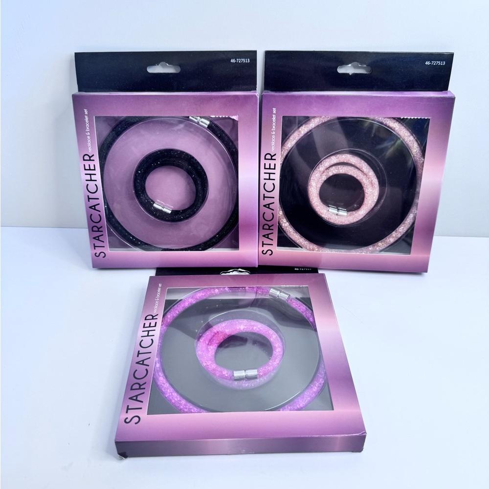 Starcatcher Glittery necklace and wrap bracelet set jewelry